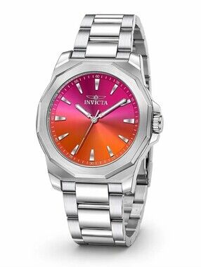 NWT Invicta Speedway Facetio Women's Watch 34mm Steel 50999 Gradient Orange Pink